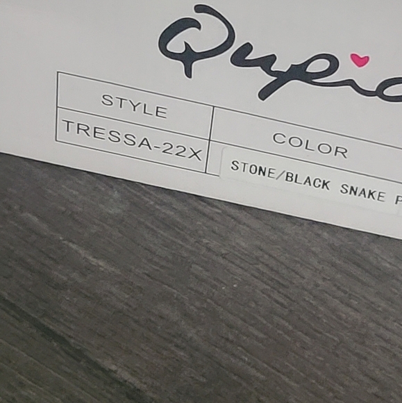 Qupid TRESSA-22S Combat Moto Style Boots  STONE BLACK SNAKE - Picture 9 of 10